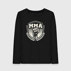 Лонгслив хлопковый женский Кулак MMA, цвет: черный
