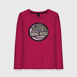 Лонгслив хлопковый женский Район Гонконг, цвет: маджента