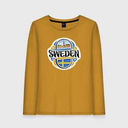 Лонгслив хлопковый женский Sweden, цвет: горчичный