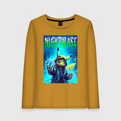 Лонгслив хлопковый женский Pikachu - nightmare ai art fantasy, цвет: горчичный