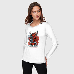 Лонгслив хлопковый женский Sumurai, цвет: белый — фото 2
