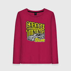 Лонгслив хлопковый женский Garage tuning team, цвет: маджента