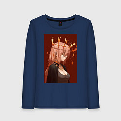 Лонгслив хлопковый женский Человек-бензопила Макима Общественная безопасность, цвет: тёмно-синий