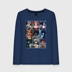 Лонгслив хлопковый женский Клинок, рассекающий демонов Мицури Канродзи, цвет: тёмно-синий