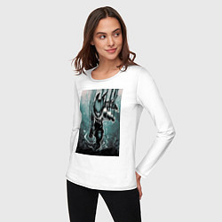 Лонгслив хлопковый женский Моя геройская академия Идзуку Мидория, цвет: белый — фото 2