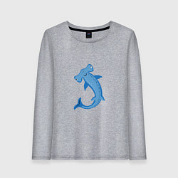 Лонгслив хлопковый женский Рыба-молот, цвет: меланж