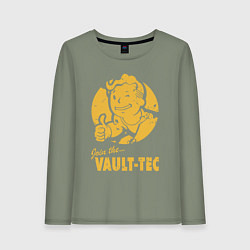 Лонгслив хлопковый женский Vault boy like print, цвет: авокадо