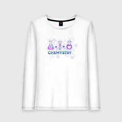 Лонгслив хлопковый женский Chemistry: love, цвет: белый