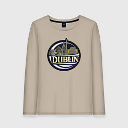 Лонгслив хлопковый женский Дублин Ирландия, цвет: миндальный