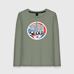 Лонгслив хлопковый женский Сеул - Южная Корея, цвет: авокадо