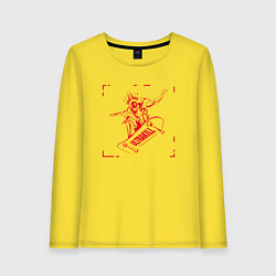 Лонгслив хлопковый женский Ultrakill Gabriel on a skateboard, цвет: желтый
