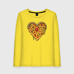 Лонгслив хлопковый женский Pizza heart, цвет: желтый