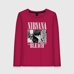 Лонгслив хлопковый женский Nirvana bleach black album, цвет: маджента