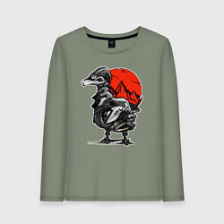 Лонгслив хлопковый женский BMW GS Гусь, цвет: авокадо