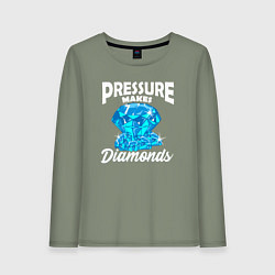 Женский лонгслив Pressure makes diamonds