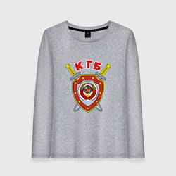 Лонгслив хлопковый женский КГБ, цвет: меланж