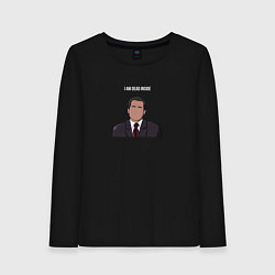 Лонгслив хлопковый женский I am dead inside Michael Scott - the office, цвет: черный