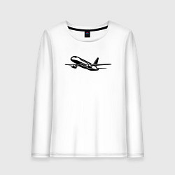 Лонгслив хлопковый женский Сухой Суперджет 100 черный, цвет: белый