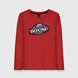 Лонгслив хлопковый женский Boxing sport, цвет: красный