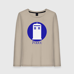 Лонгслив хлопковый женский Tardis police, цвет: миндальный