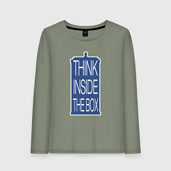 Лонгслив хлопковый женский Think inside the box, цвет: авокадо