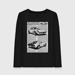 Лонгслив хлопковый женский Chevrolet Corvette, цвет: черный