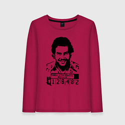 Лонгслив хлопковый женский Pablo escobar in the jail, цвет: маджента