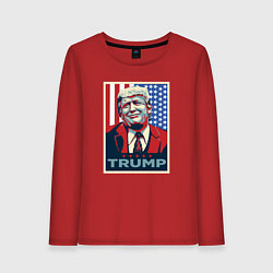 Лонгслив хлопковый женский Трамп Дональд, цвет: красный