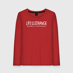 Лонгслив хлопковый женский Life is strange double exposure logotypе, цвет: красный
