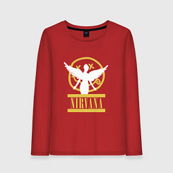 Лонгслив хлопковый женский Nirvana like nirvana smells, цвет: красный