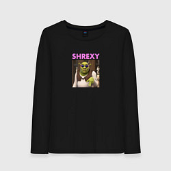 Лонгслив хлопковый женский Shrexy Шрэк, цвет: черный