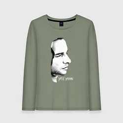 Лонгслив хлопковый женский Dave Gahan from depeche mode face, цвет: авокадо