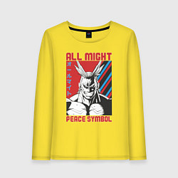 Женский лонгслив Моя геройская академия All Might pease symbol