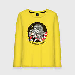Лонгслив хлопковый женский Rolling Stones без фильтров, цвет: желтый