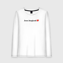 Лонгслив хлопковый женский BTS Jeon Jung-kook, цвет: белый