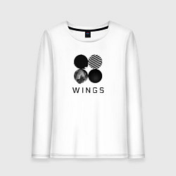 Лонгслив хлопковый женский BTS Wings, цвет: белый