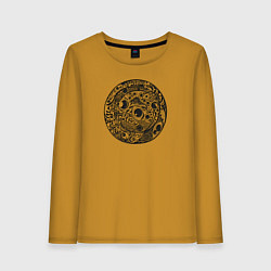 Лонгслив хлопковый женский Натура в современном искусстве, цвет: горчичный