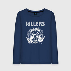 Лонгслив хлопковый женский The Killers rock dog, цвет: тёмно-синий