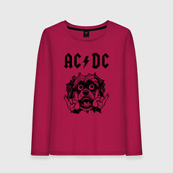 Лонгслив хлопковый женский AC DC - rock dog, цвет: маджента