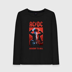 Лонгслив хлопковый женский ACDC Angus Young, цвет: черный