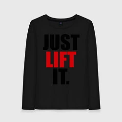 Лонгслив хлопковый женский Just lift it, цвет: черный