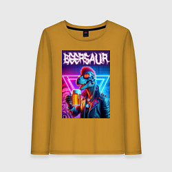 Женский лонгслив Cyber beersaur - neon glow