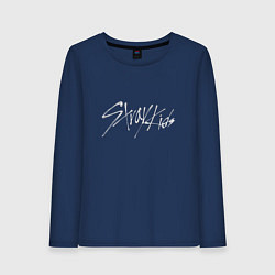 Лонгслив хлопковый женский Stray Kids металлик, цвет: тёмно-синий