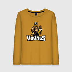 Лонгслив хлопковый женский Vikings team, цвет: горчичный