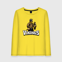 Лонгслив хлопковый женский Vikings team, цвет: желтый