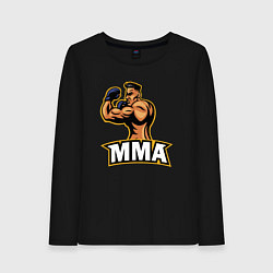 Лонгслив хлопковый женский Fighter MMA, цвет: черный