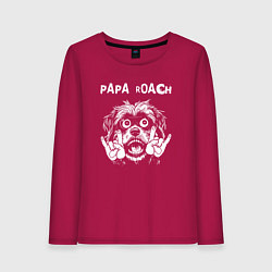 Лонгслив хлопковый женский Papa Roach rock dog, цвет: маджента