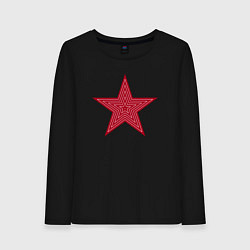 Лонгслив хлопковый женский USSR red star, цвет: черный