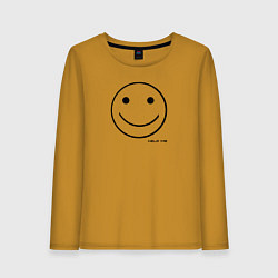 Лонгслив хлопковый женский Help me, цвет: горчичный