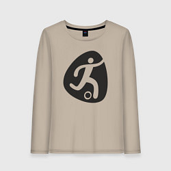 Лонгслив хлопковый женский Football play, цвет: миндальный